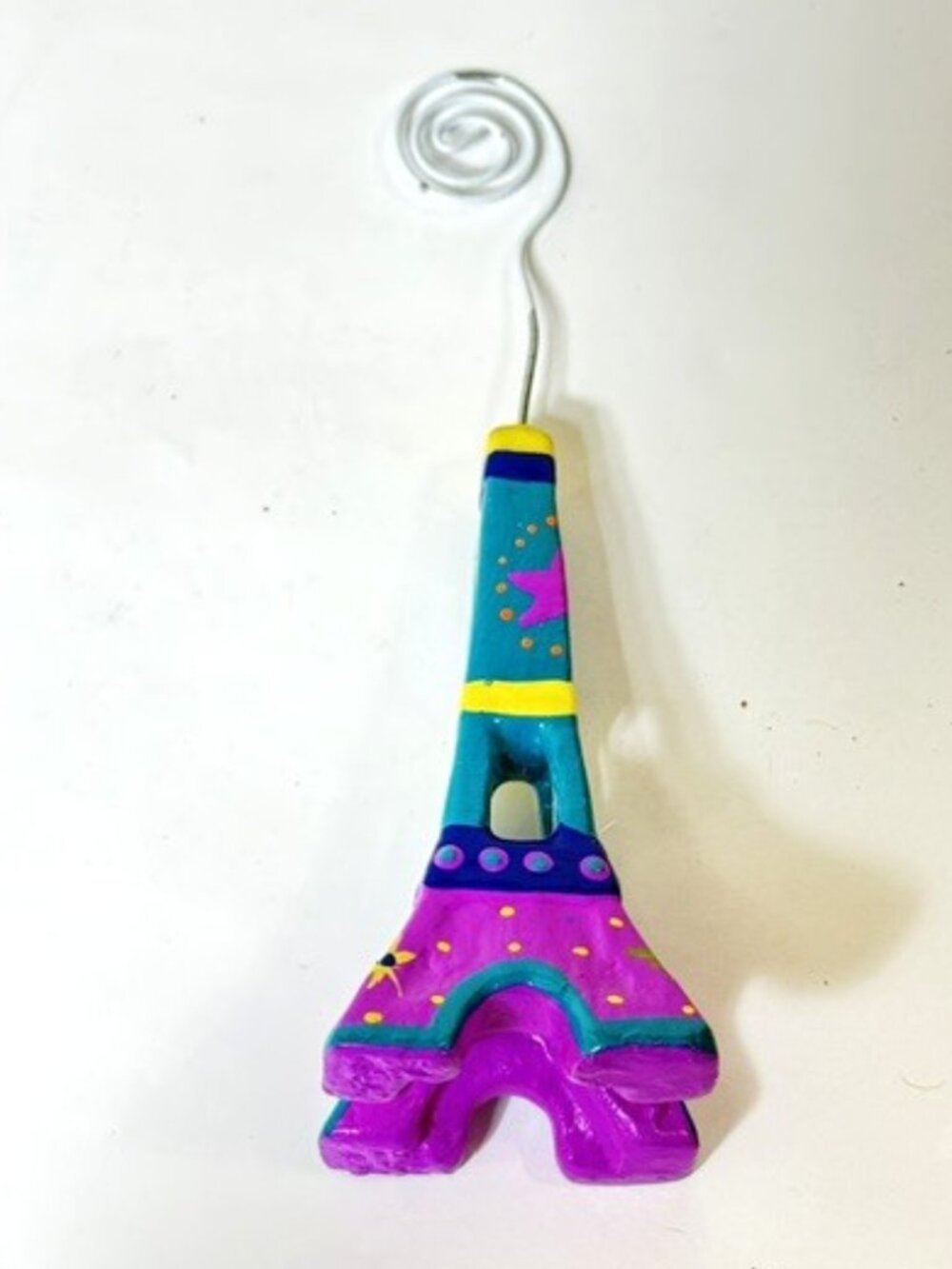Handpainted Eiffel Tower Christmas ornament.
